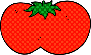 Bir insan tarafından çizilmiş kocaman bir domates.