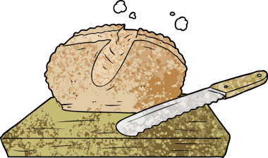 bir insan tarafından çizilmiş çizgi film ekmeği