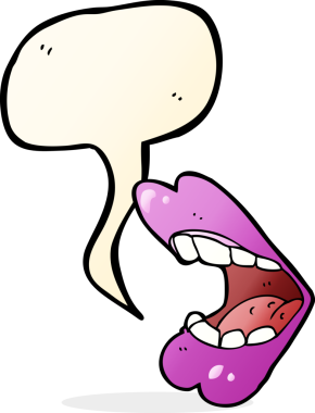 Bir insan tarafından çizilmiş konuşma baloncuklu cadılar bayramı ağzı çizgi filmi.