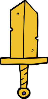 Bir insan tarafından çizilmiş altın hançer.