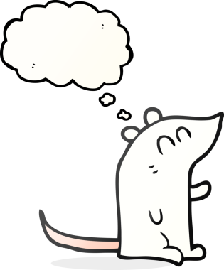 Bir insan tarafından çizilmiş serbest çizim baloncuk çizgi film faresi