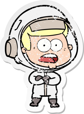 Bir karikatürün sıkıntılı çıkartması bir insan tarafından çizilmiş astronotu şaşırttı.