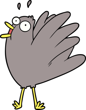 Bir insan tarafından çizilen kuş ciyaklaması.