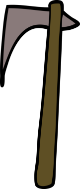 Bir insan tarafından çizilmiş viking baltası.