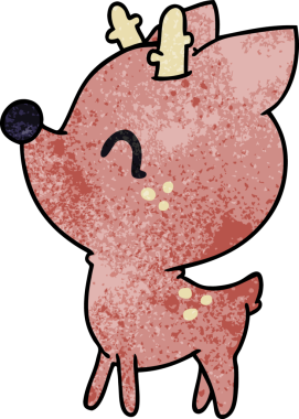 bir insan tarafından çizilmiş kawai sevimli geyiğinin desenli çizimi