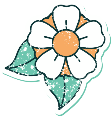 Bir insan tarafından çizilmiş bir çiçeğin sembolik dövmesi.