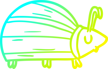 Bir insan tarafından çizilmiş komik bir çizgi film böceğinin soğuk gradyan çizimi