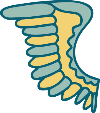 Bir insanın çizdiği kanadın ikonik dövme şekli