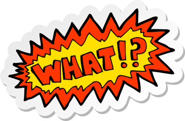 Bir insan tarafından çizilen bir karikatürün çıkartması bağırır