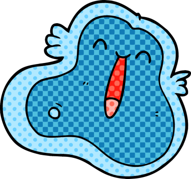 Bir insan tarafından çizilmiş karikatür mikrobu.