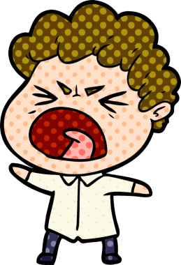 Bir insan tarafından çizilmiş öfkeli bir adam.