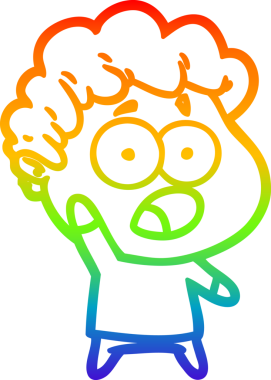 gökkuşağı gradyanı çizimi bir insan tarafından çizilmiş şok bir adam