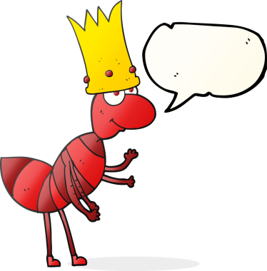 Bir insan tarafından çizilmiş serbest konuşma balonu karınca kraliçesi.