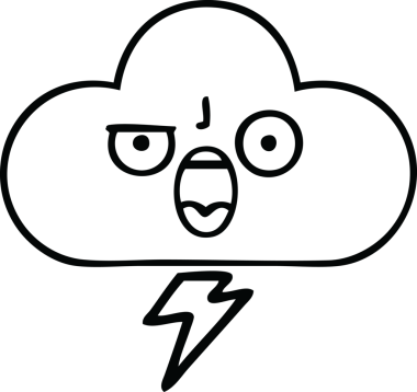 Bir insan tarafından çizilmiş bir fırtına bulutu çizimi