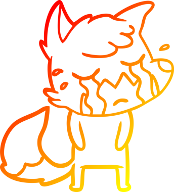 Bir insan tarafından çizilmiş ağlayan tilki çizgi filmi.