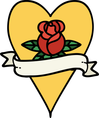 Bir insan tarafından çizilmiş kalp şeklinde geleneksel bir dövme.