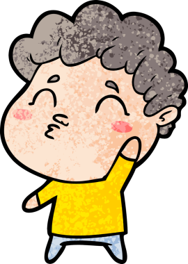 Çizgi film adamı somurtuyor Bir insan tarafından çizilmiş