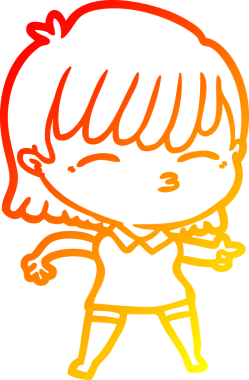 Bir insan tarafından çizilmiş bir karikatür kadın çizimi