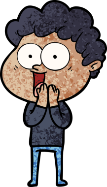 Bir insan tarafından çizilmiş mutlu bir adam.