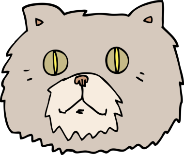 bir insan tarafından çizilmiş kedi yüzü.