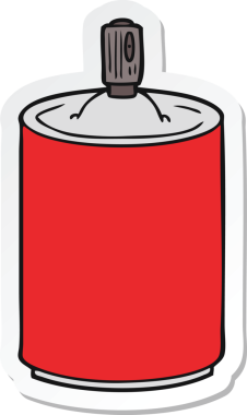 Bir insan tarafından çizilmiş karikatür spreyinin çıkartması.