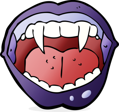 Bir insan tarafından çizilmiş vampir ağzı.