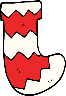 Bir insan tarafından çizilmiş karalama Noel çorabı.