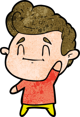 Bir insan tarafından çizilmiş mutlu çizgi film adamı.