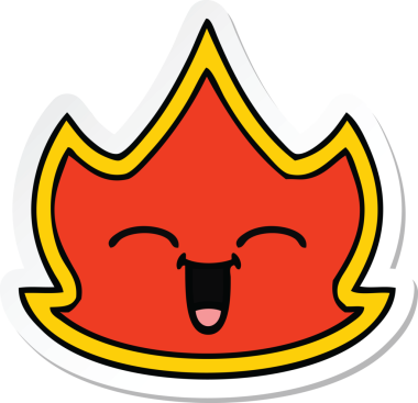 Bir insan tarafından çizilmiş şirin bir çizgi film çıkartması.