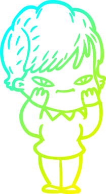 Bir insan tarafından çizilmiş mutlu bir karikatür çizimi.