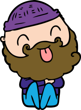 Bir insan tarafından çizilmiş sakallı bir adam.