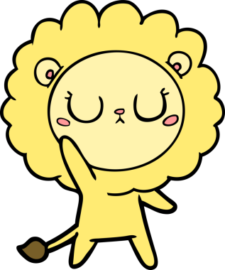 Bir insan tarafından çizilmiş çizgi film aslanı.