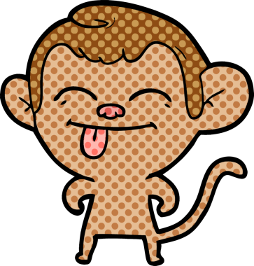 Bir insan tarafından çizilmiş komik çizgi maymun.