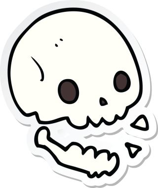 Bir insan tarafından çizilmiş ürkütücü bir karikatür çıkartması.