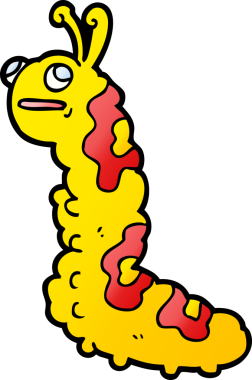 Bir insan tarafından çizilmiş komik bir karikatür tırtılı.