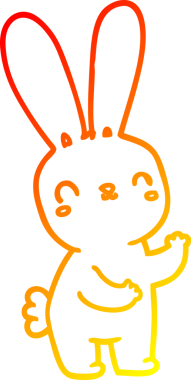 Bir insan tarafından çizilmiş sevimli bir tavşan çizimi.