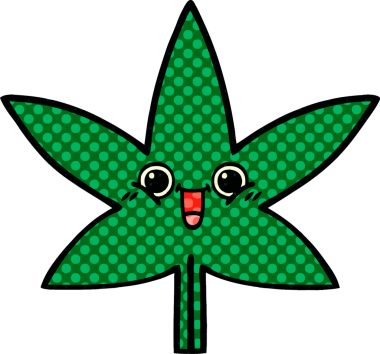 Bir insan tarafından çizilmiş marihuana yaprağının karikatürü.
