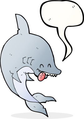 Bir insan tarafından çizilmiş komik bir köpek balığı.