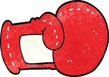 Bir insan tarafından çizilmiş karalama boks eldiveni.