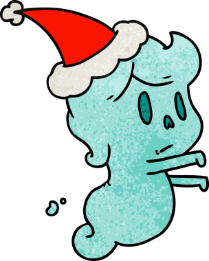 Bir insan tarafından çizilmiş kawai hayaletinin el yapımı bir karikatürü.