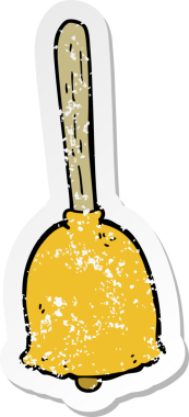 Bir insan tarafından çizilmiş bir karikatür çanın gerilimli çıkartması.