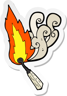 Bir insan tarafından çizilmiş bir karikatür yakma kibriti.