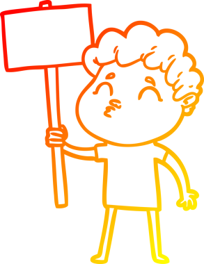 Bir insan tarafından çizilen çizgi film karakterinin sıcak çizgi çizimi