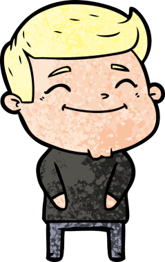 Bir insan tarafından çizilmiş mutlu çizgi film adamı.