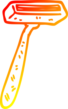 Bir insan tarafından çizilmiş tek kullanımlık bir jiletin sıcak çizgi çizimi