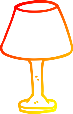 Bir insan tarafından çizilmiş çizgi film lambası çizimi.