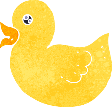 Bir insan tarafından çizilmiş plastik ördek.