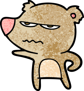 Bir insan tarafından çizilmiş kızgın ayı çizgi filmi.