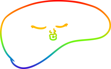 Bir insan tarafından çizilmiş karaciğerin çizimi.