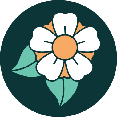 Bir insan tarafından çizilmiş bir çiçeğin ikonik dövme şekli